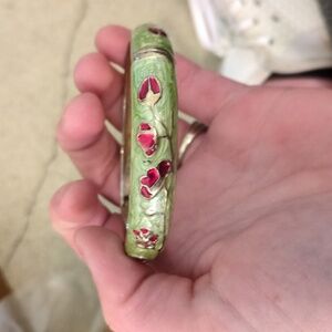 Vintage sage green and gold Tome bangle